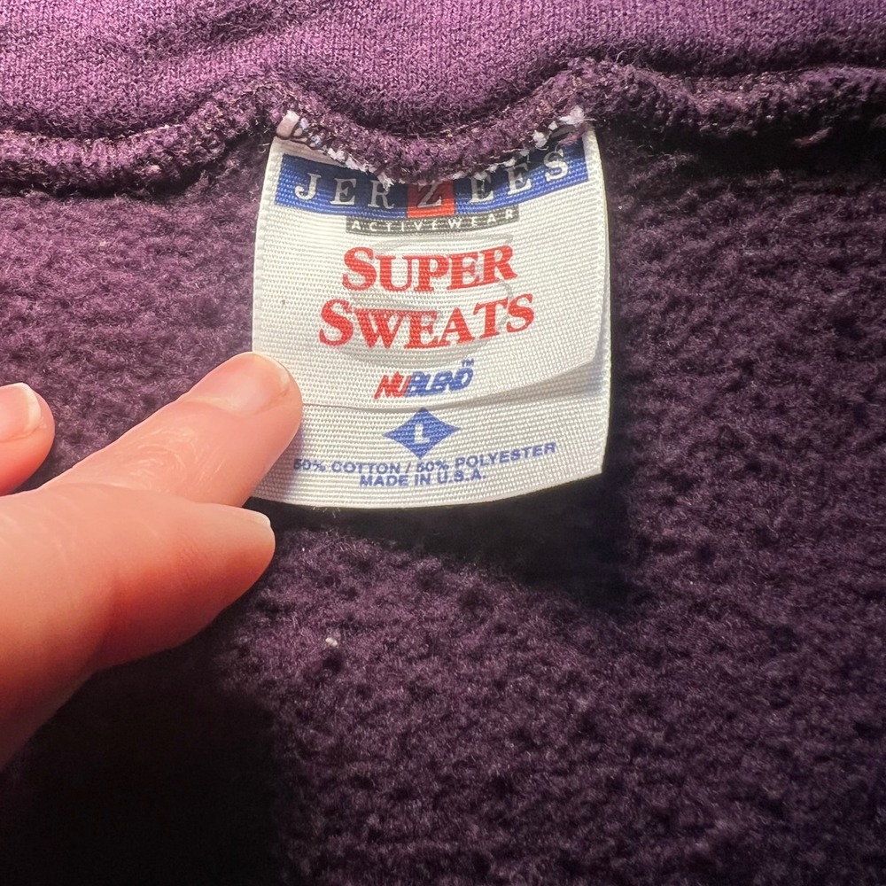 VTG Jerzees Polo‎ Towers Las Vegas Nevada 1/4 Zip Sweater Womens L 90s USA Made - Picture 4 of 7